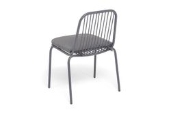 "Кастелло" стул плетеный из роупа, каркас из стали темно-серый (RAL7024) муар, ткань темно-серая 027