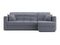 Диван угловой с оттоманкой Неаполь 1,4 - Velutto 32 серый/накладка венге