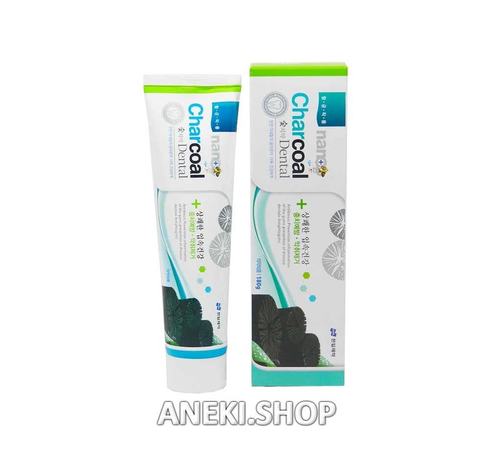 Зубная паста с серебром и бамбуковым углем 180 г Hanil NANO Charcoal Dental
