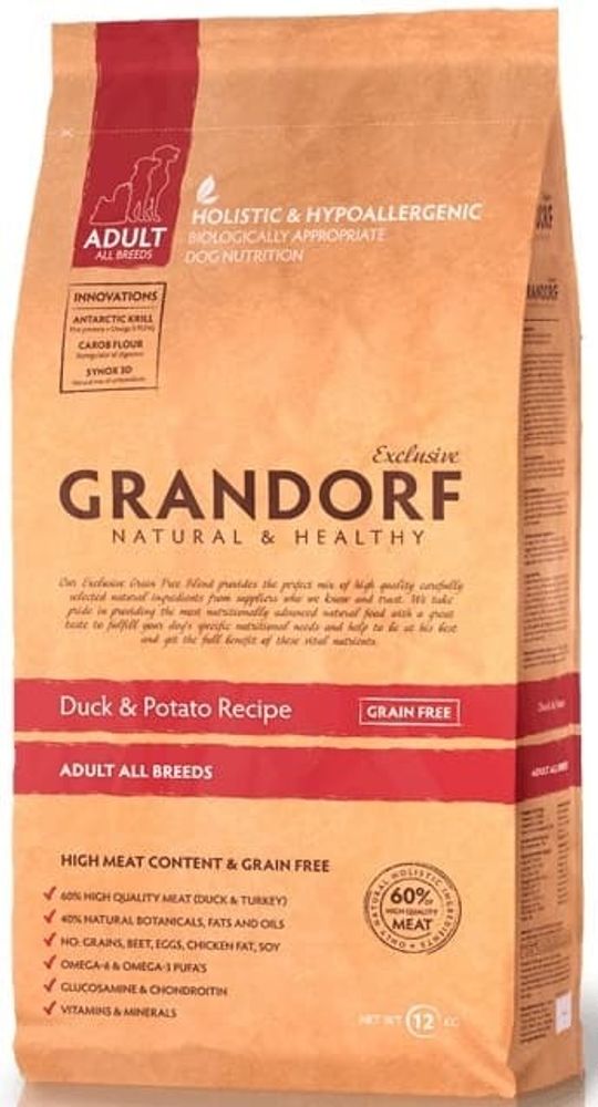 *GRANDORF DOG Duck&amp;Potato ALL BREEDS (утка с картофелем для собак всех пород) 12 кг.