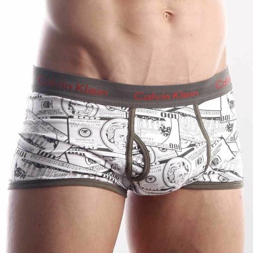 Мужские трусы хипсы Calvin Klein 365 print  Green Dollar
