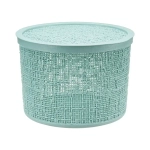 Коробка БЯЗЬ с крышкой D22см 4,5л Морская волна
