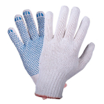 Перчатки трикотажные х/б с ПВХ покрытием «Точка» 10кл 4н белые