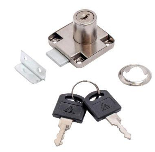 Замок Мебельный врезной  Стандарт  138 - 22М с отв.пл.хром  /13898