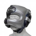 Шлем боксерский LEADERS LS ULTRA с бамперной защитой BL/SIL (синий тёмный/серебристый)