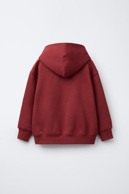 ZARA БАЗОВОЕ ХУДИ С КАПЮШОНОМ, КРАСНЫЙ