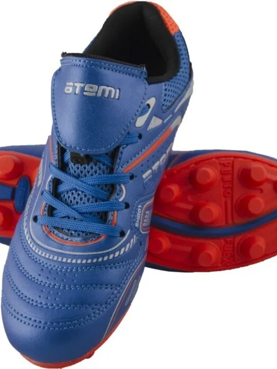 Бутсы футбольные Atemi, цвет голубой/оранжевый, синтетическая кожа, размер 44