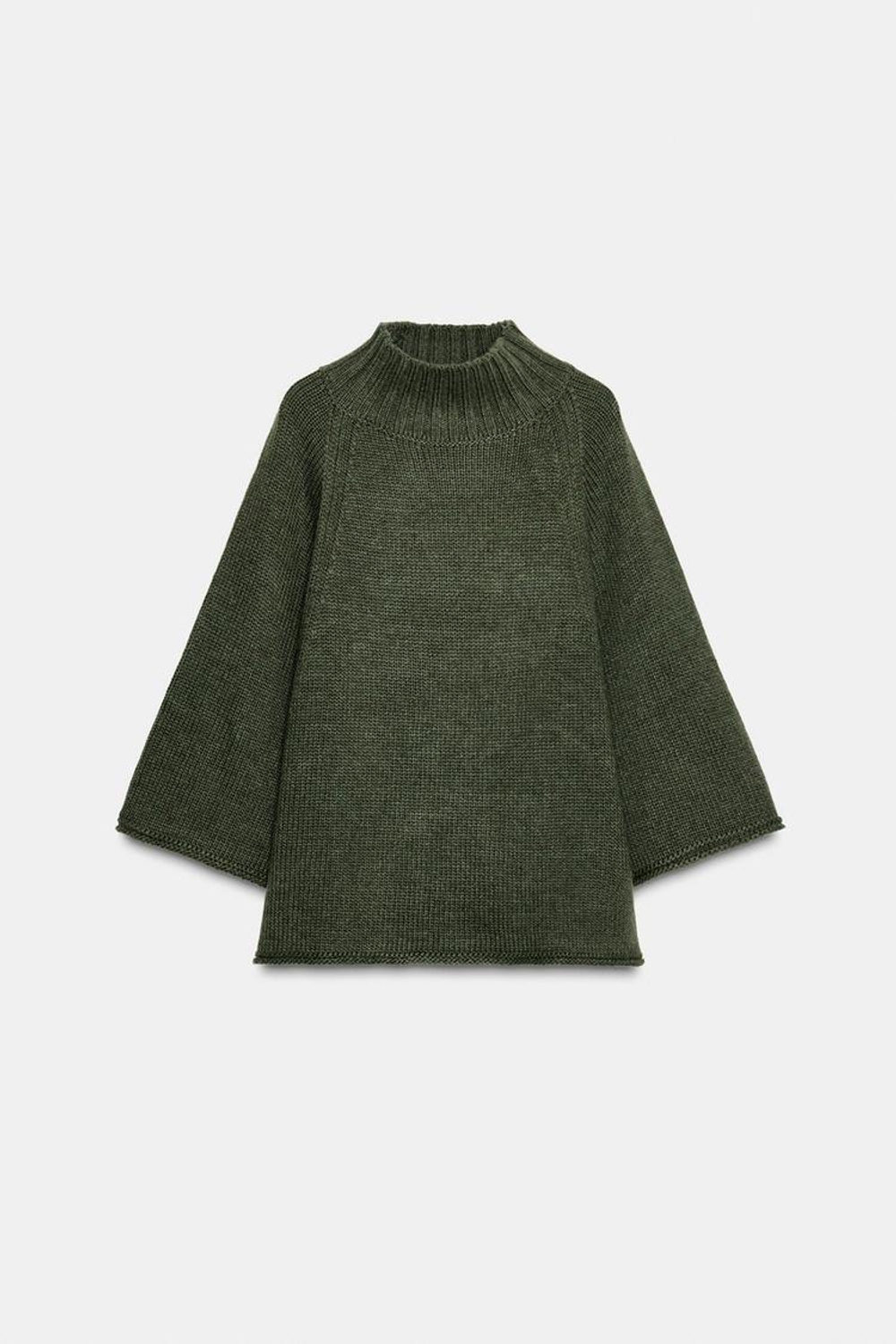 ZARA СВИТЕР-НАКИДКА, МЯГКИЙ ЗЕЛЕНЫЙ