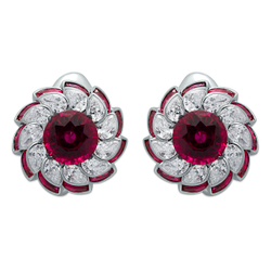 Серьги с Рубинами и Бриллиантами, E0119-0/4