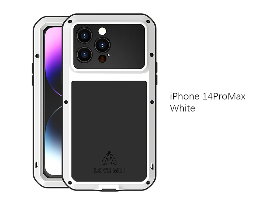 Ударопрочный комбинированный чехол Love Mei для Apple iPhone 14 Pro Max, белый