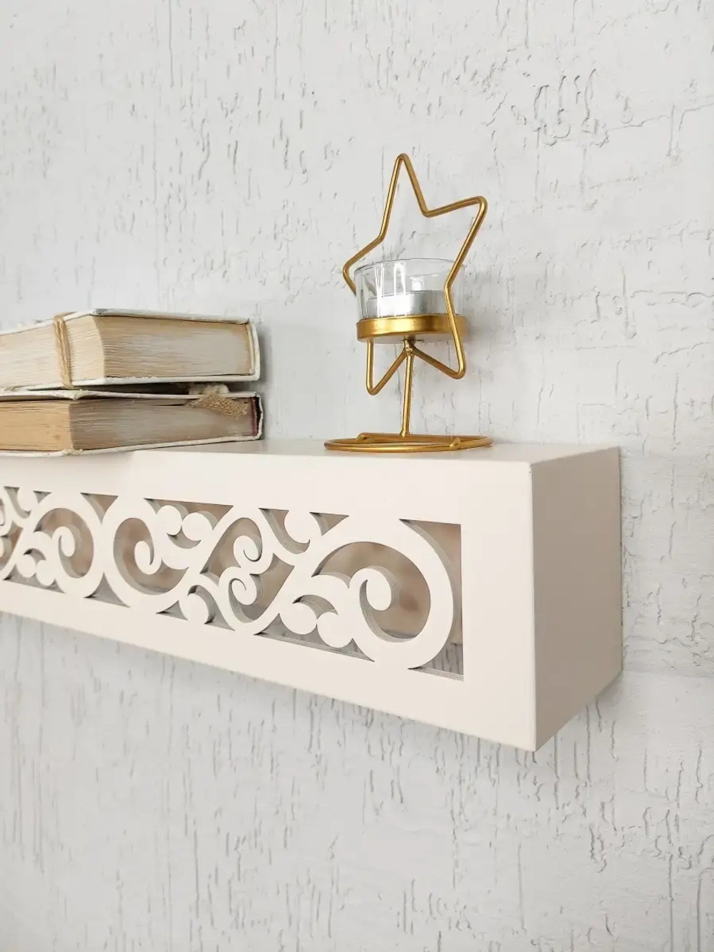 Полка настенная навесная 49*10*10 см