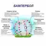 Бампербол ТПУ, диаметр 1,2 м, с синими держателями
