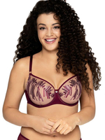 Бордовый бюстгальтер с вышивкой Calla (Размер: 100C) (Цвет: бордовый)