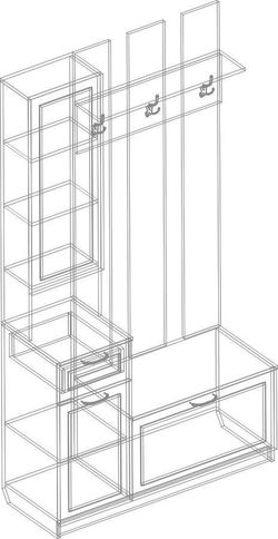 Прихожая "Александрия" - Компакт ПА-09