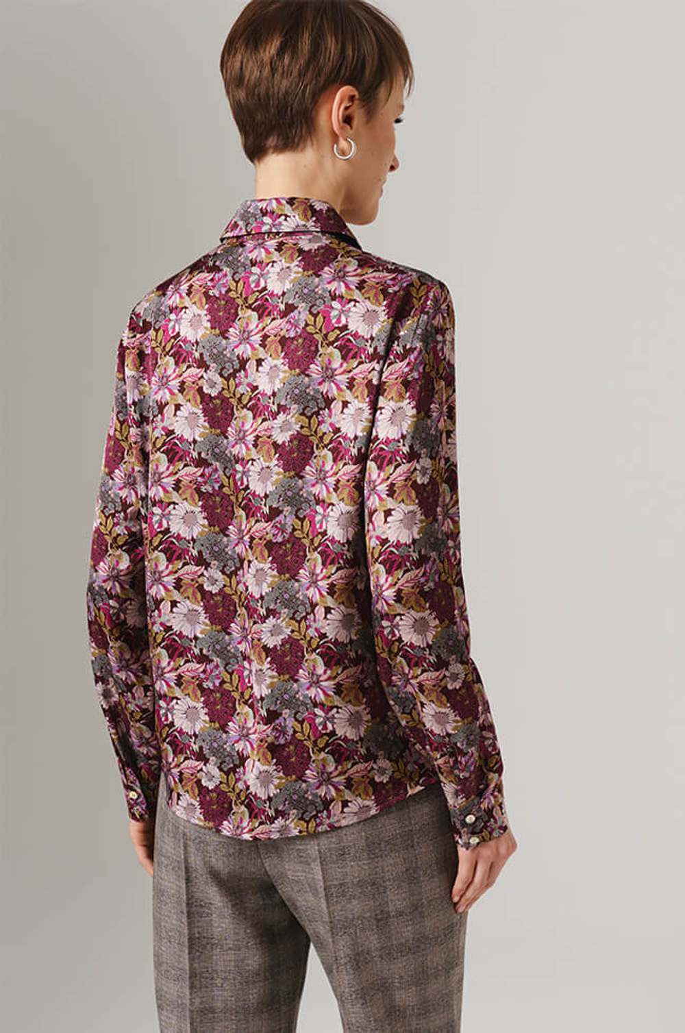 23107 Блузка женская (бордовый принт)