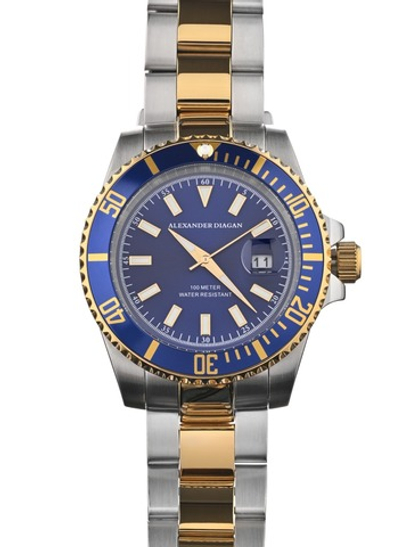 Часы кварцевые Neptune, blue gold