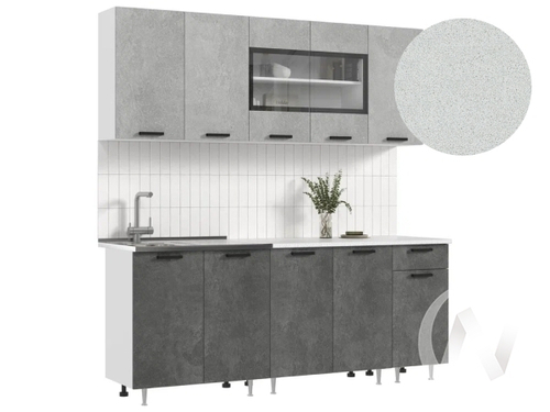 Кухня Рио NEW ЛДСП 2;0м (белый/бетон светлый; бетон темный/антарес)