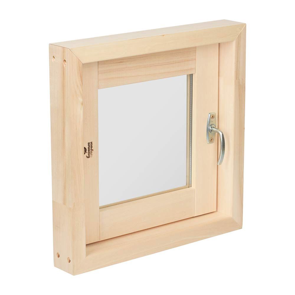 Форточка для бани и сауны Банные штучки, открытие наружу, двойное стекло, 40 х 40 см, липа, 271228