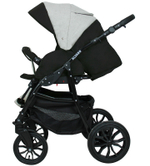 Детская коляска Alis Alvaro 2 в 1 Al 04 т.серый+св.серый+белая кожа