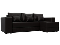 Диван угловой Лига-076 угол универсальный ЭКОКОЖА GRIFON 12 коричневый