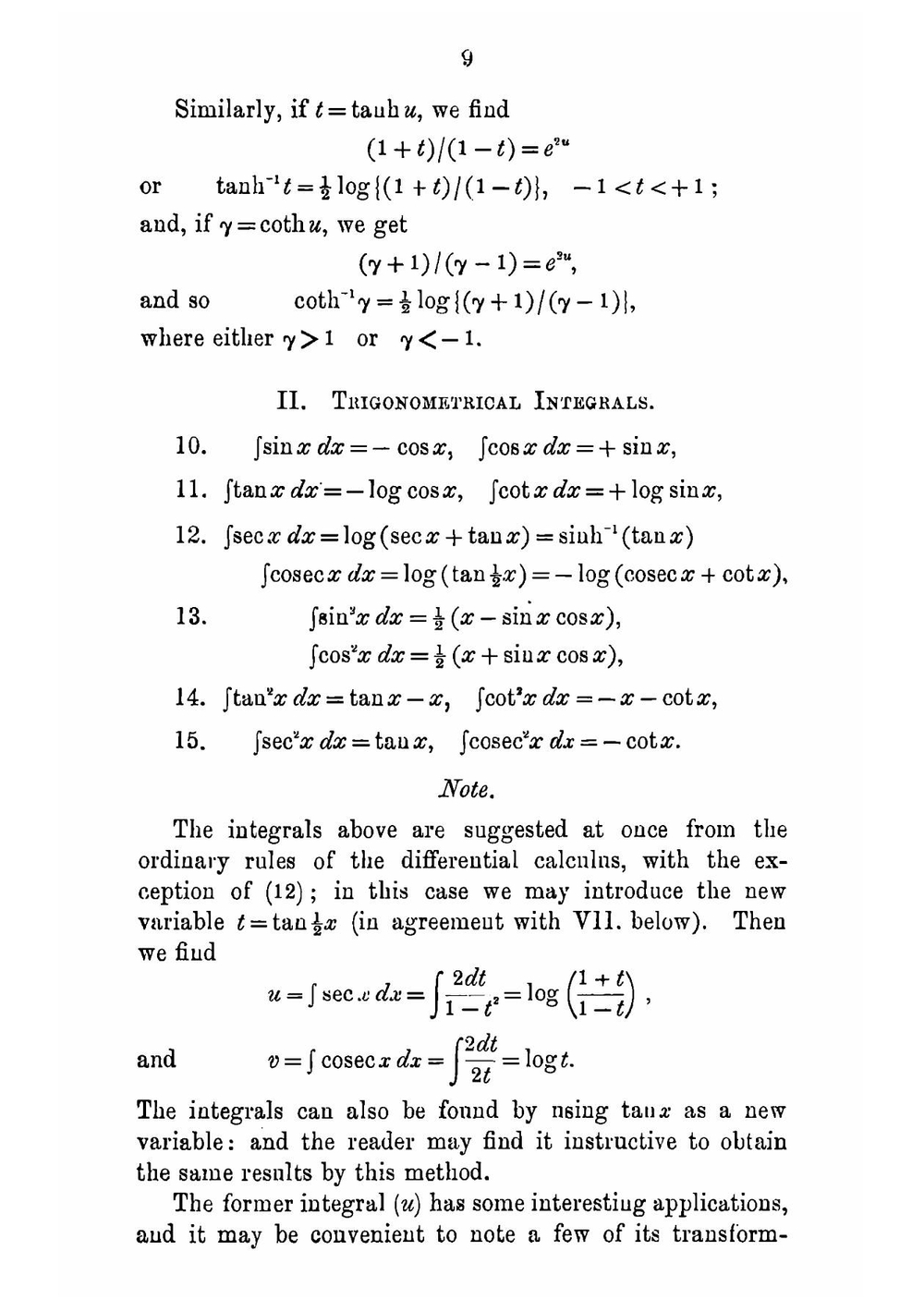 Elementary integrals a short table | Thomas John I'Anson Bromwich