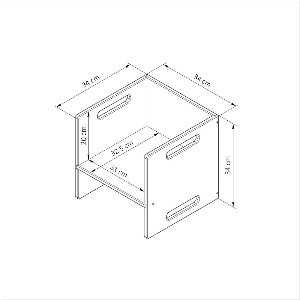 Растущий стул для детей, 34х34х34, Чек, стол и стул 2в1, деревянный, белый, Dipriz
