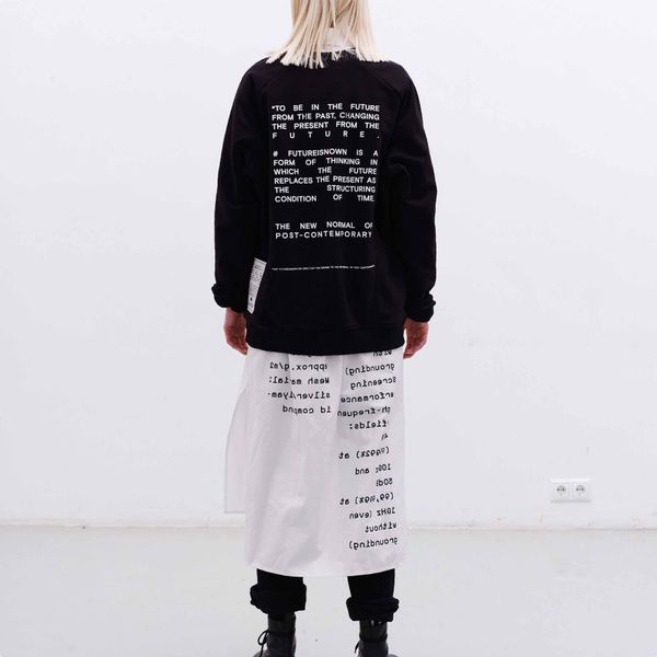 Толстовка Futureisnown Text Back Sweatshirt Черная - фото 12
