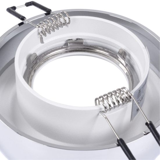 A6665PL-1CC Светильник потолочный встраиваемый HEZE для MR16 Ø98x32мм хром+белый IP20 монтаж Ø76мм