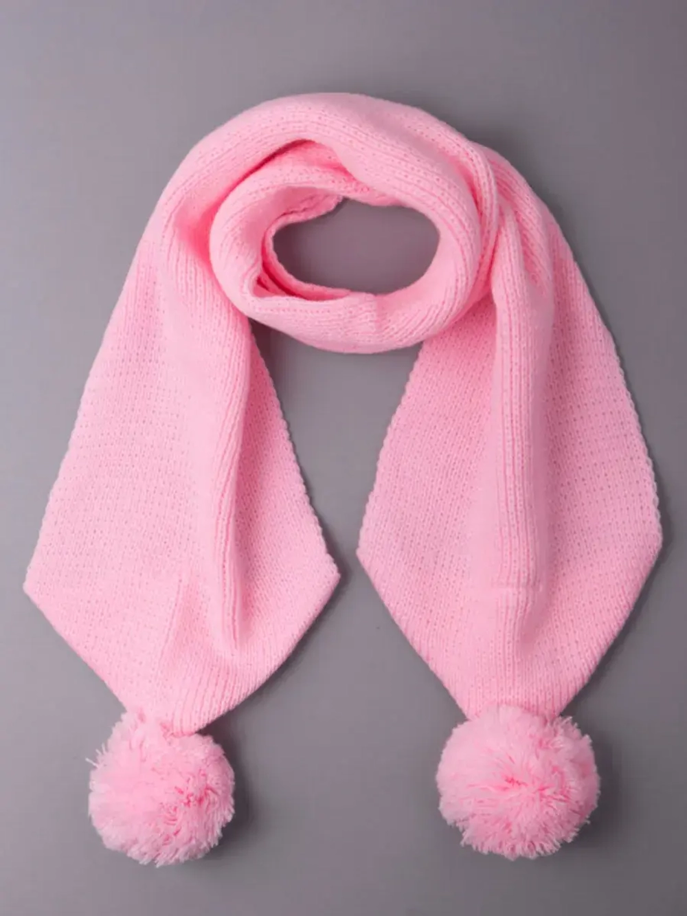 Шарф зимний вязаный с помпонами для детей