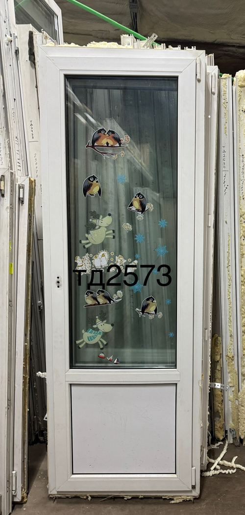 Дверь Пластиковая Б/У 210(в) х 74(ш) Балконная