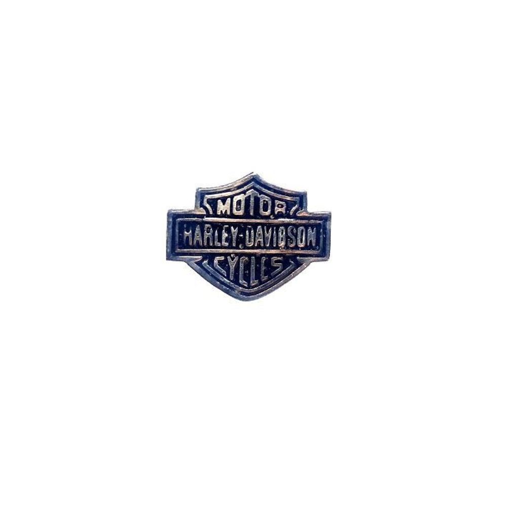 Значок Harley Davidson фигурный из мельхиора (черный)