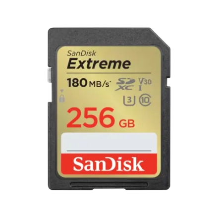 Карта памяти SanDisk Extreme SDXC 256GB UHS-I U3 V30, R/W 190/130 МБ/с