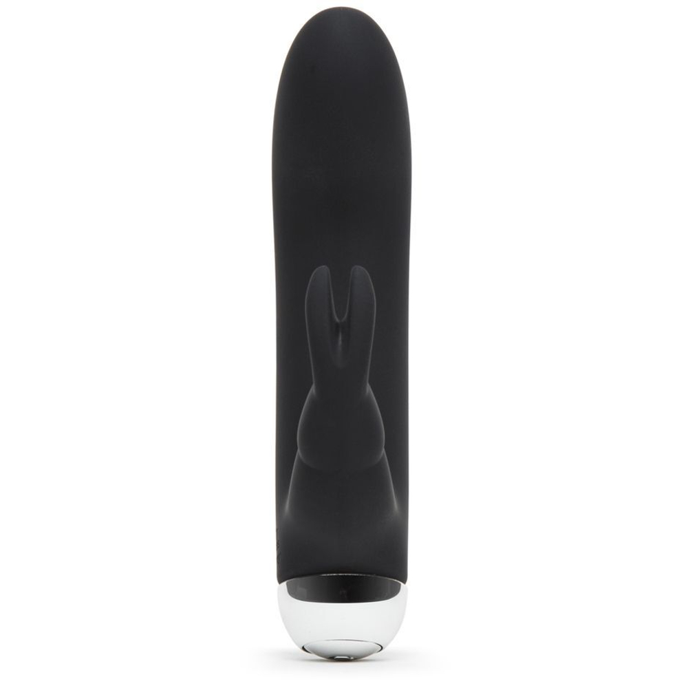 Черный вибратор с клиторальным отростком Greedy Girl Mini Rabbit Vibrator - 14 см. (Цвет: черный)