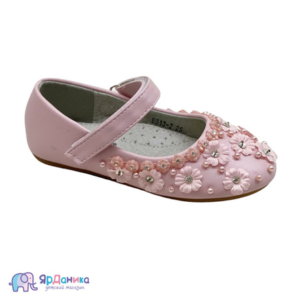 Туфли Bonadda розовые "Цветы" В313-2