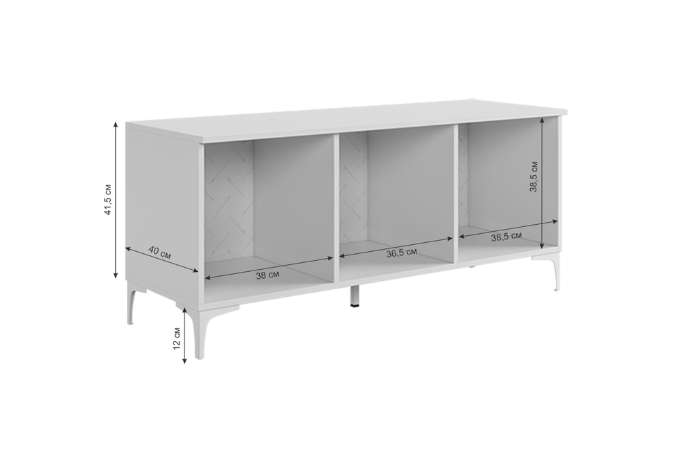 Тумба "Зефир" 115.01, (Белое дерево/пудра розовая (эмаль), 1200*424*536