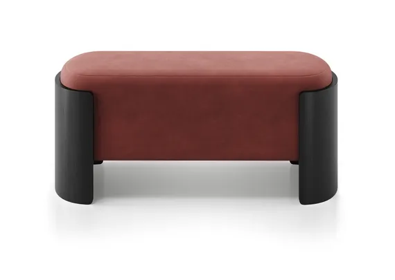 Банкетка Lagom 100 см (бордовый FiberGuard, черный)