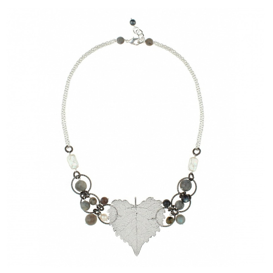 Колье лист Ester Bijoux Тополь CL863-S BW