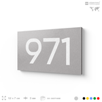 Номер на дверь 971, табличка на дверь для офиса, квартиры, кабинета, аудитории, склада, серая 120х70 мм, Айдентика Технолоджи