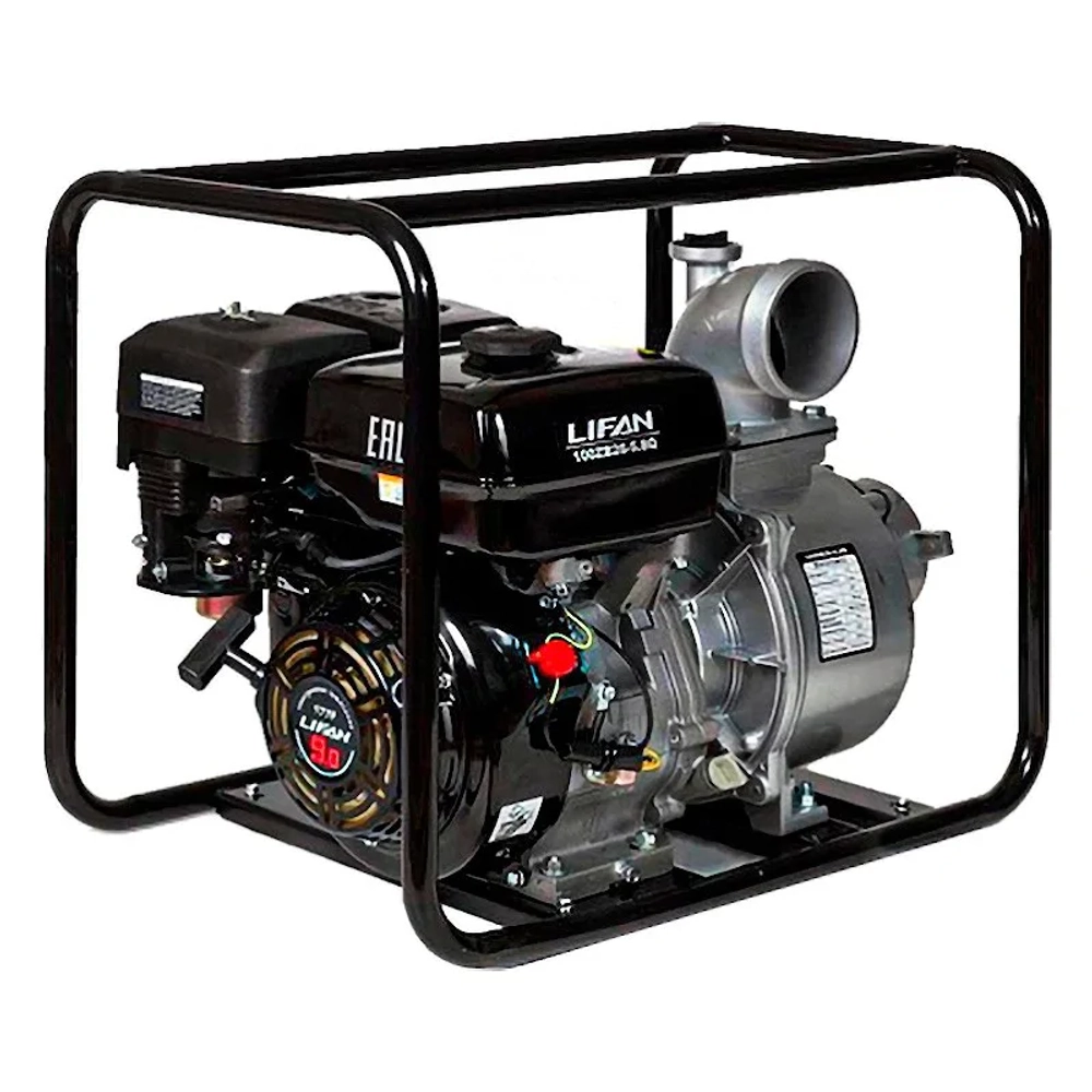 Lifan 100ZB26-5.8Q мотопомпа бензиновая 9 л.с, 1333 л/мин, диаметр 100 мм