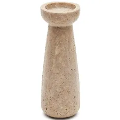 Большой подсвечник Magan 25 см из бежевого травертина