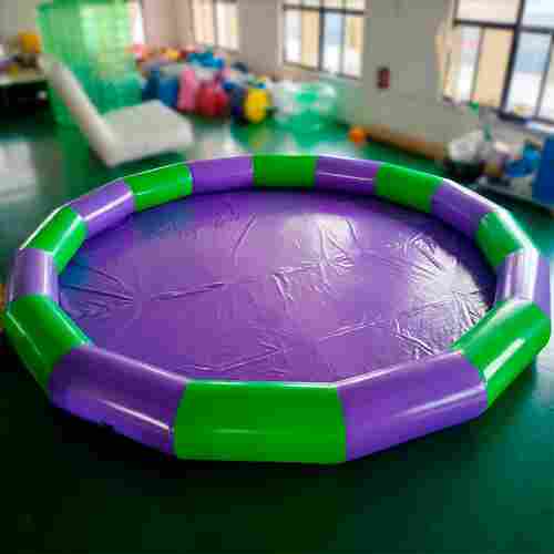 Круглый надувной бассейн «Многогранник», 8*8*0,65 м, зелено-фиолетовые борта