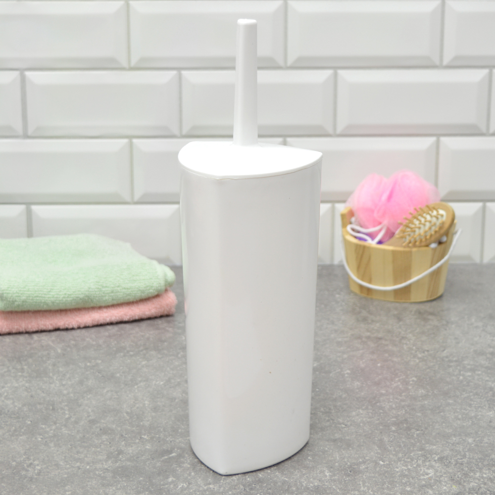 Ерш для унитаза закрытый "Грань" белый