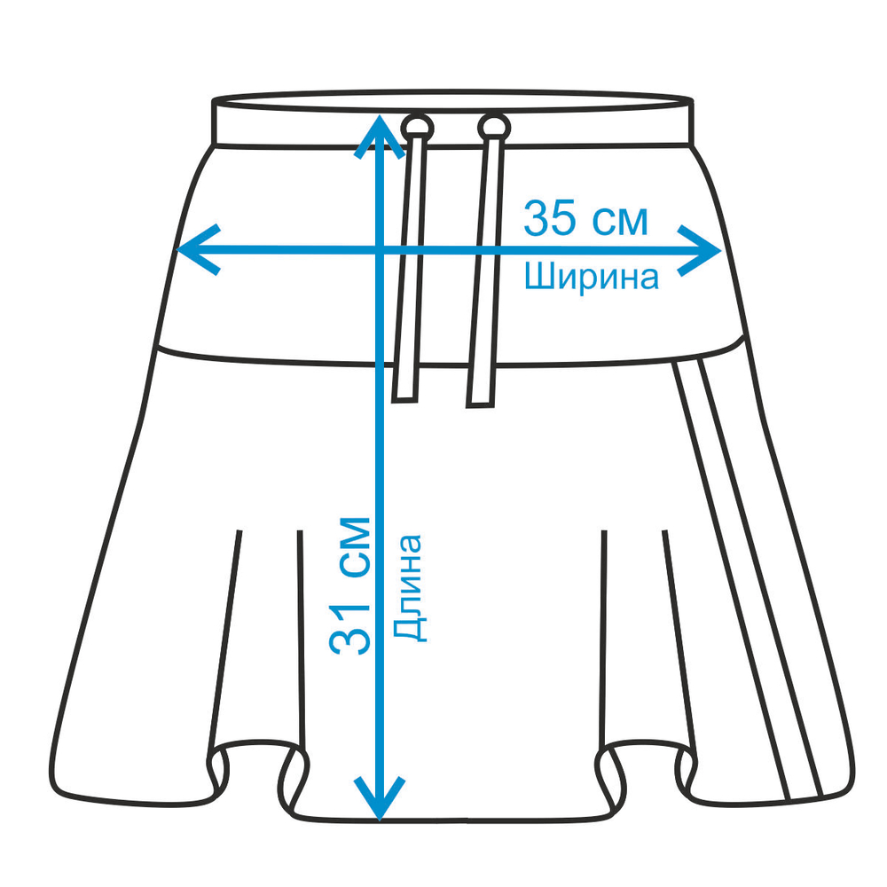 Юбка для девочки, модель №2 (с прямой кокеткой), рост 104 см, голубая