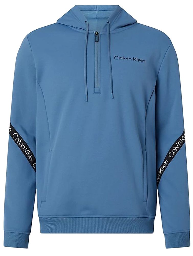 Мужская теннисная кофта Calvin Klein PW 1/4 Zip Hoodie - copen blue