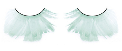 Бирюзовые пушистые ресницы из перьев (Цвет: бирюзовый)
