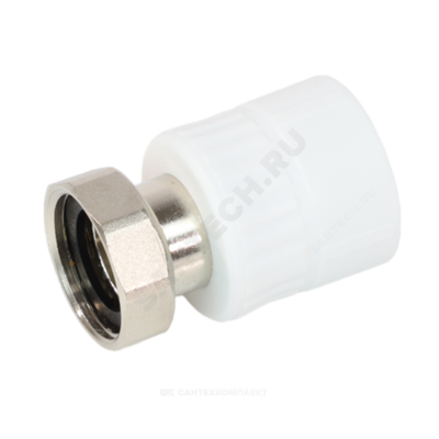 Муфта PP-R комбинированная белая Дн 25х3/4" с накидной гайкой VALFEX 10139025