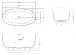 Ванна из искусственного камня ABBER Stein AS9641-1.5 белая матовая  150x78 см