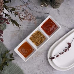 Менажница 23,5*8 см h4,6 см 3 отделения белая фарфор NEW P.L. Proff Cuisine [3]