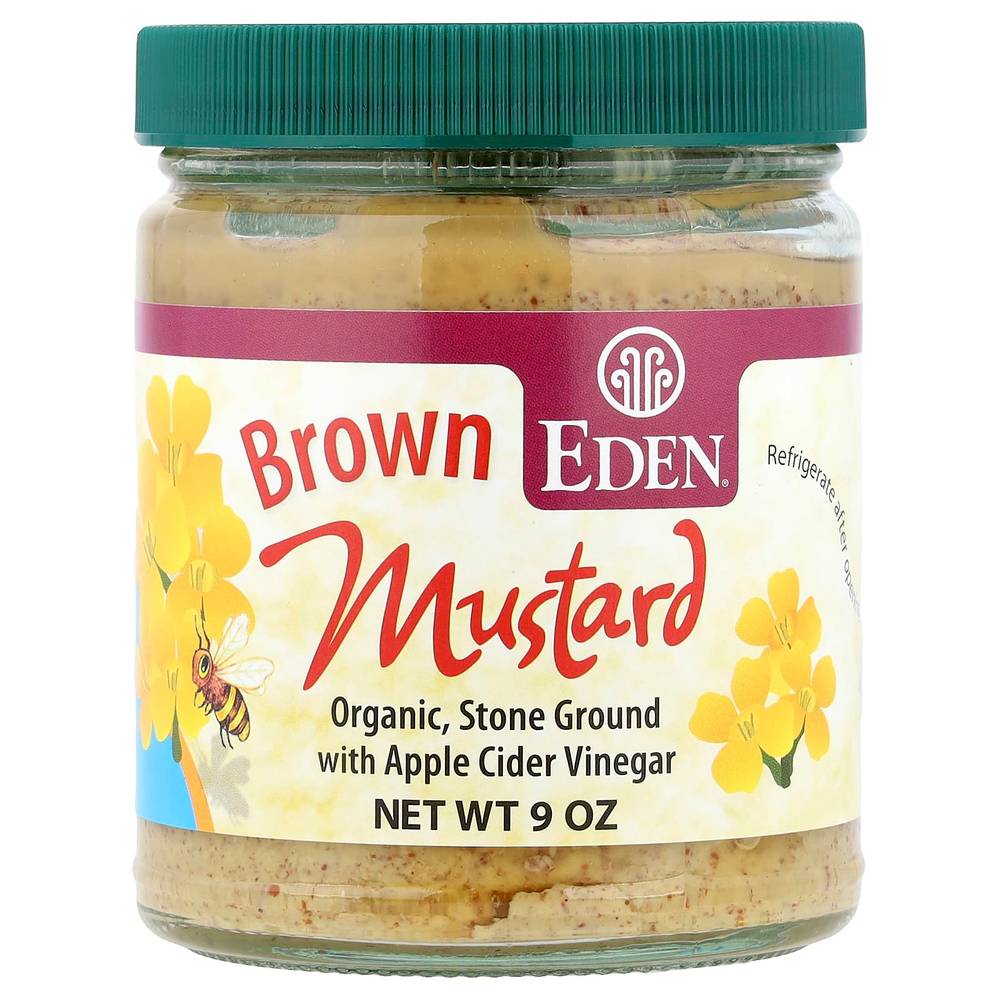 Eden Foods, органическая коричневая горчица с яблочным уксусом, 9 унций