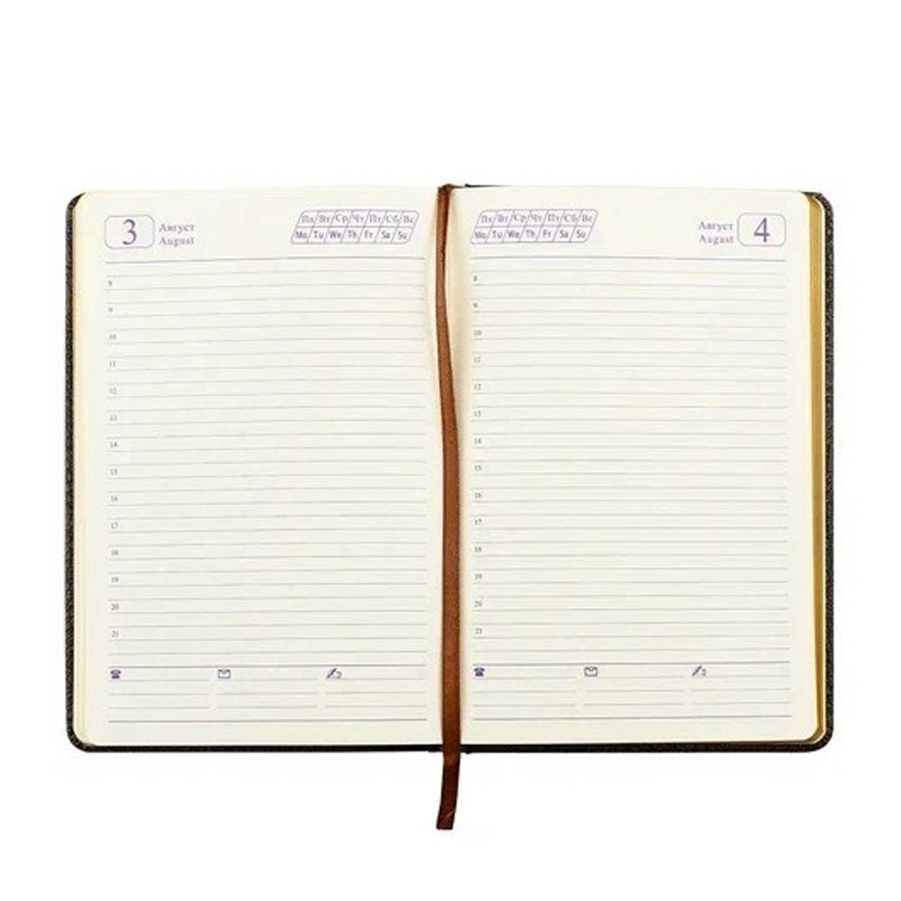 Ежедневник Basir, формат А5, материал-кожезаменитель, чёрный и коричневый цвета, 192 листа, размер 15*21 см